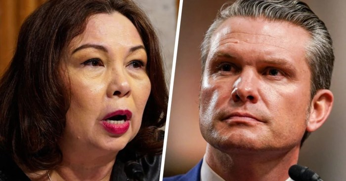 Hegseth hearing military duckworth