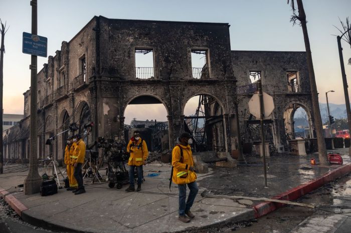 Hollywood los angeles fires palisades eaton sunset entertainment industry