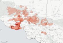 Los angeles fires size acres manhattan football fields